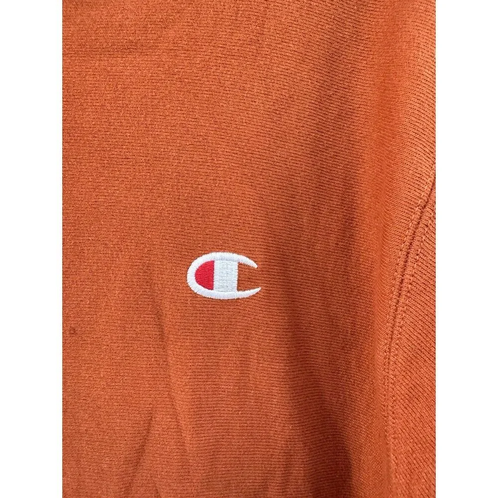 Champion REVERSE WEAVE‎ Hoodie Sweatshirt Small Blank Dark Orange